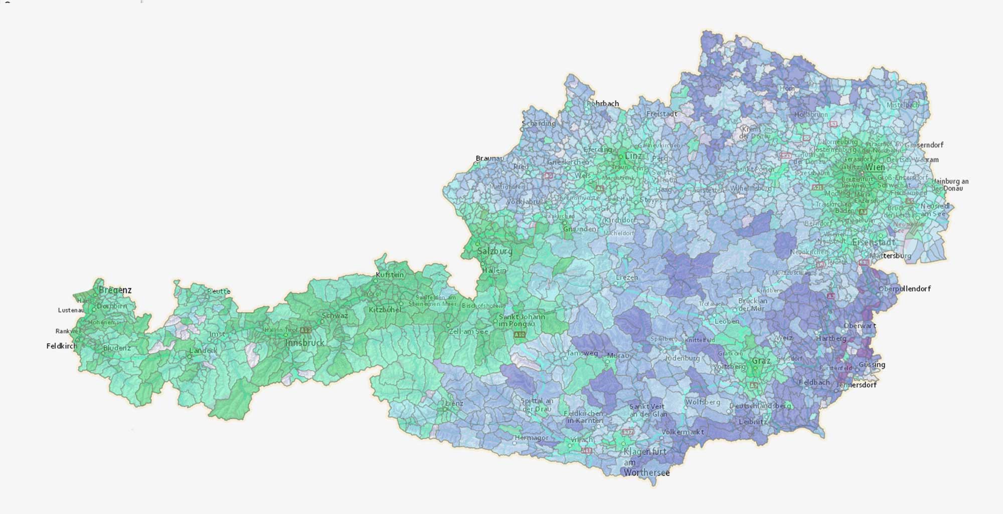 A graphic showing Austria and real estate prices.