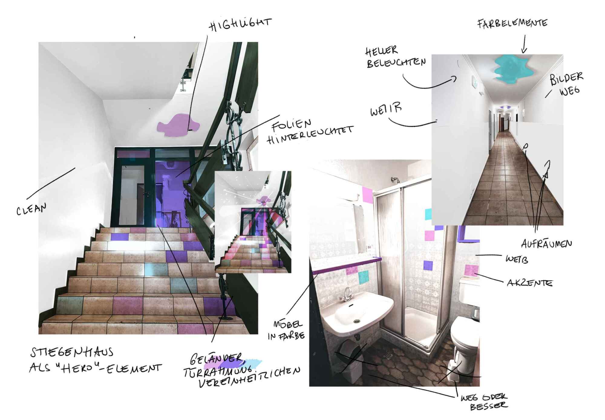 Dieses Bild zeigt das Design-Konept für das Jugendhotel Carinth.