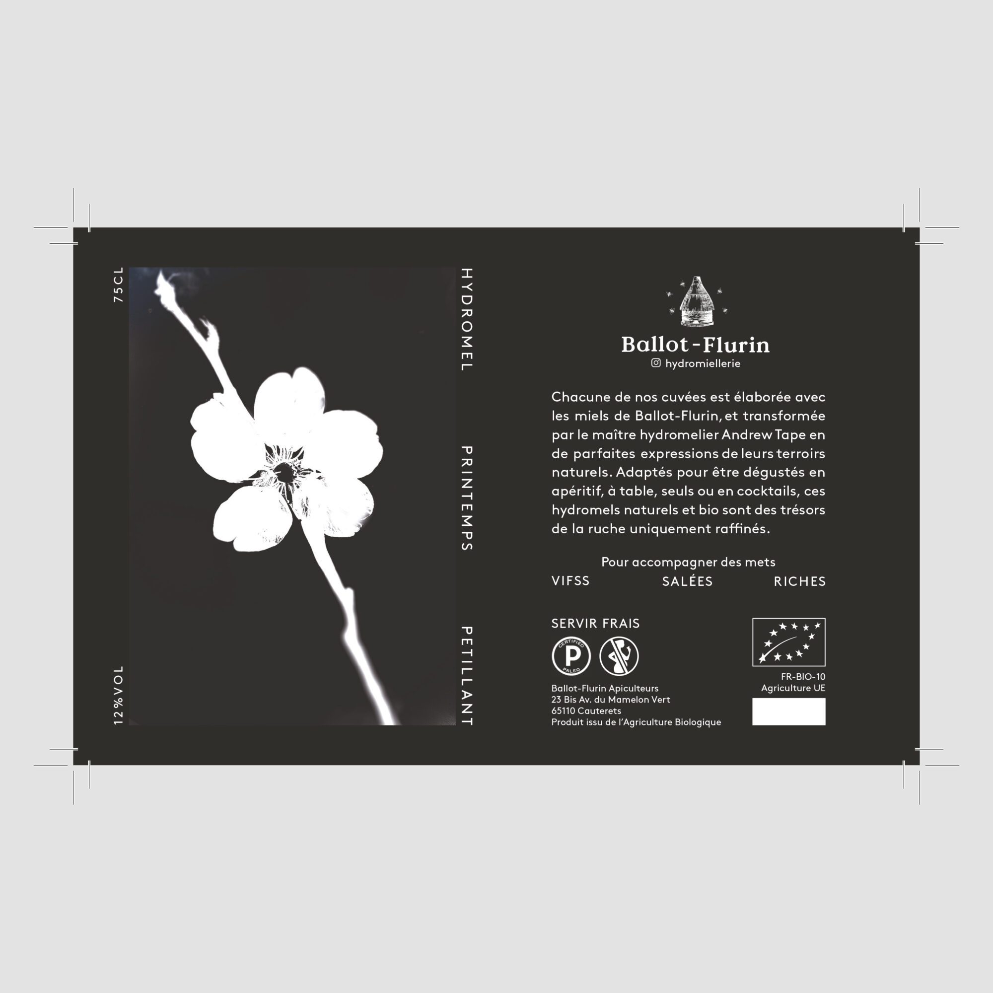 Closeup von Ballot Flurin Label © Identity Lab Wien