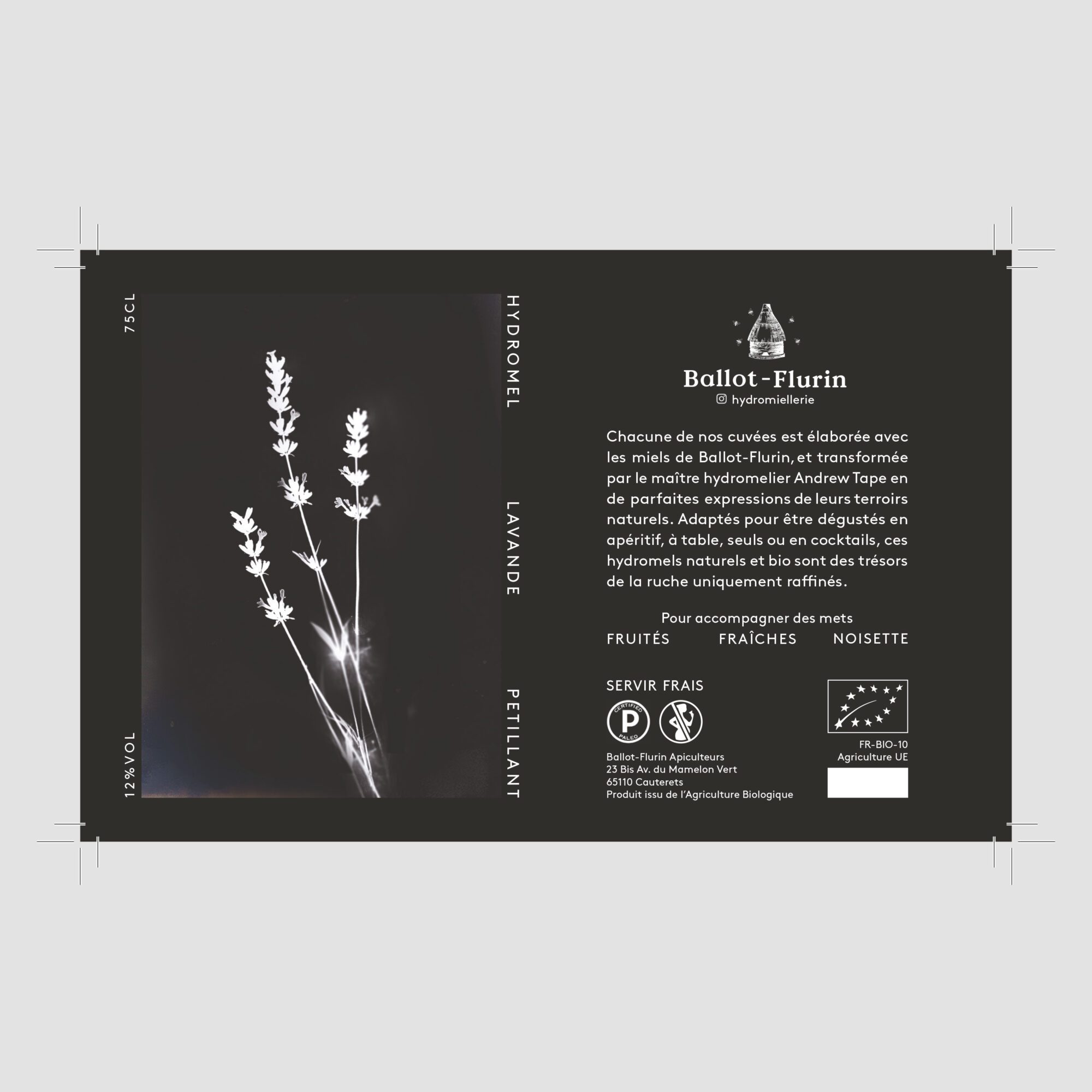 Closeup von Ballot Flurin Label © Identity Lab Wien