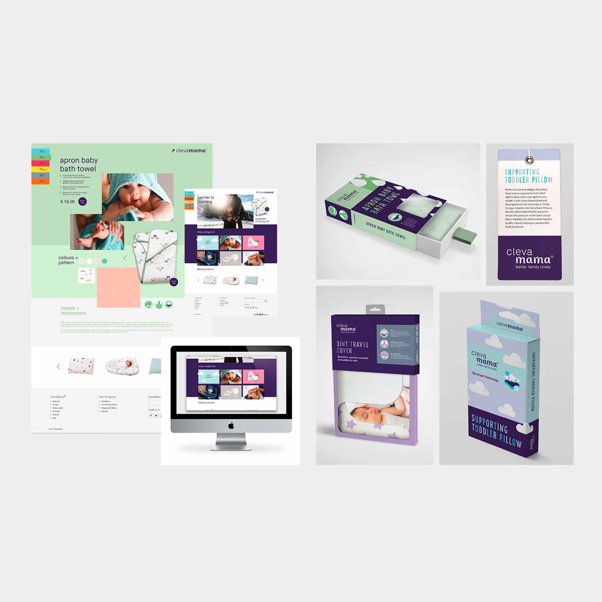 Mockups für Clevamama - Web Design und Corporate Identity
